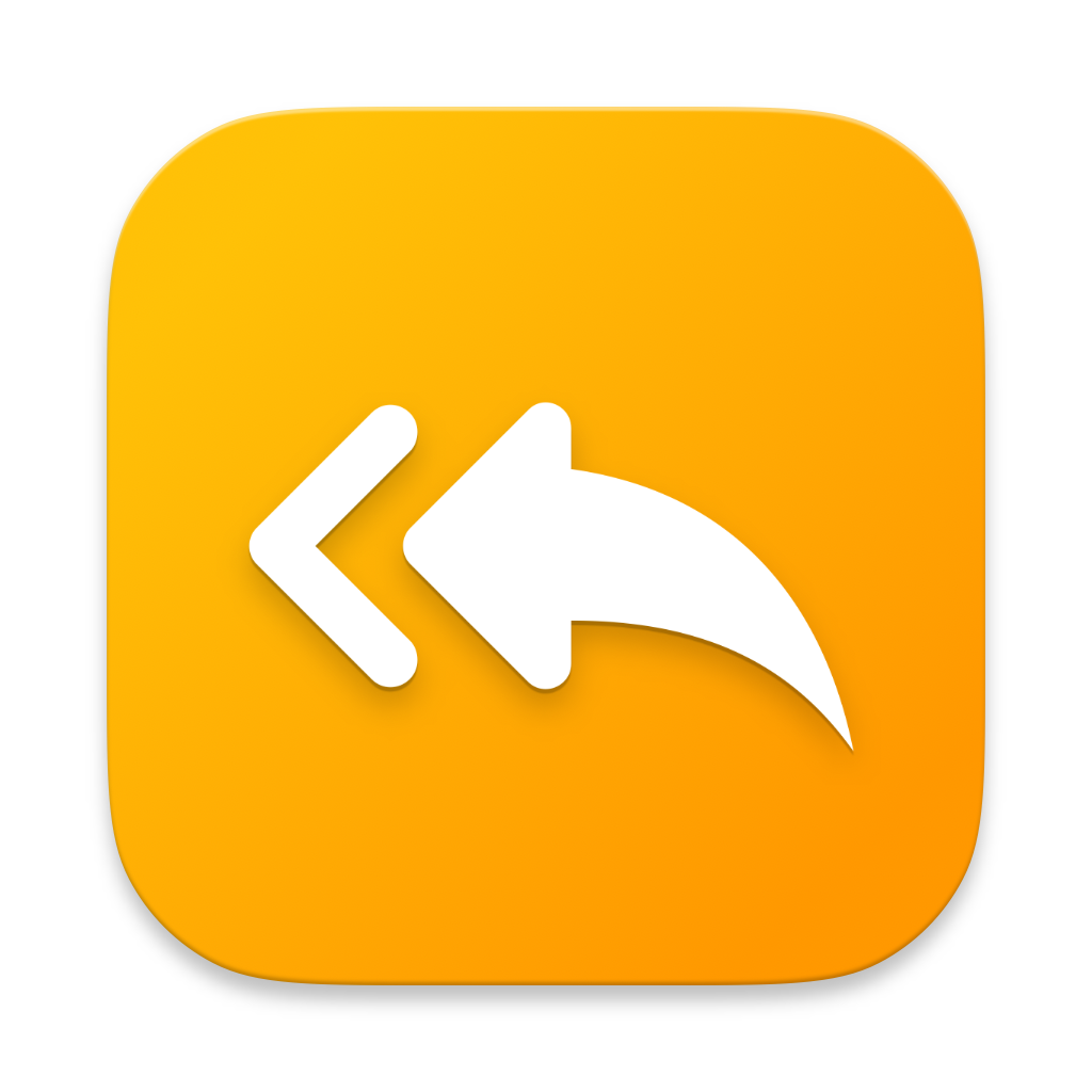 App Logo, orange with arrows